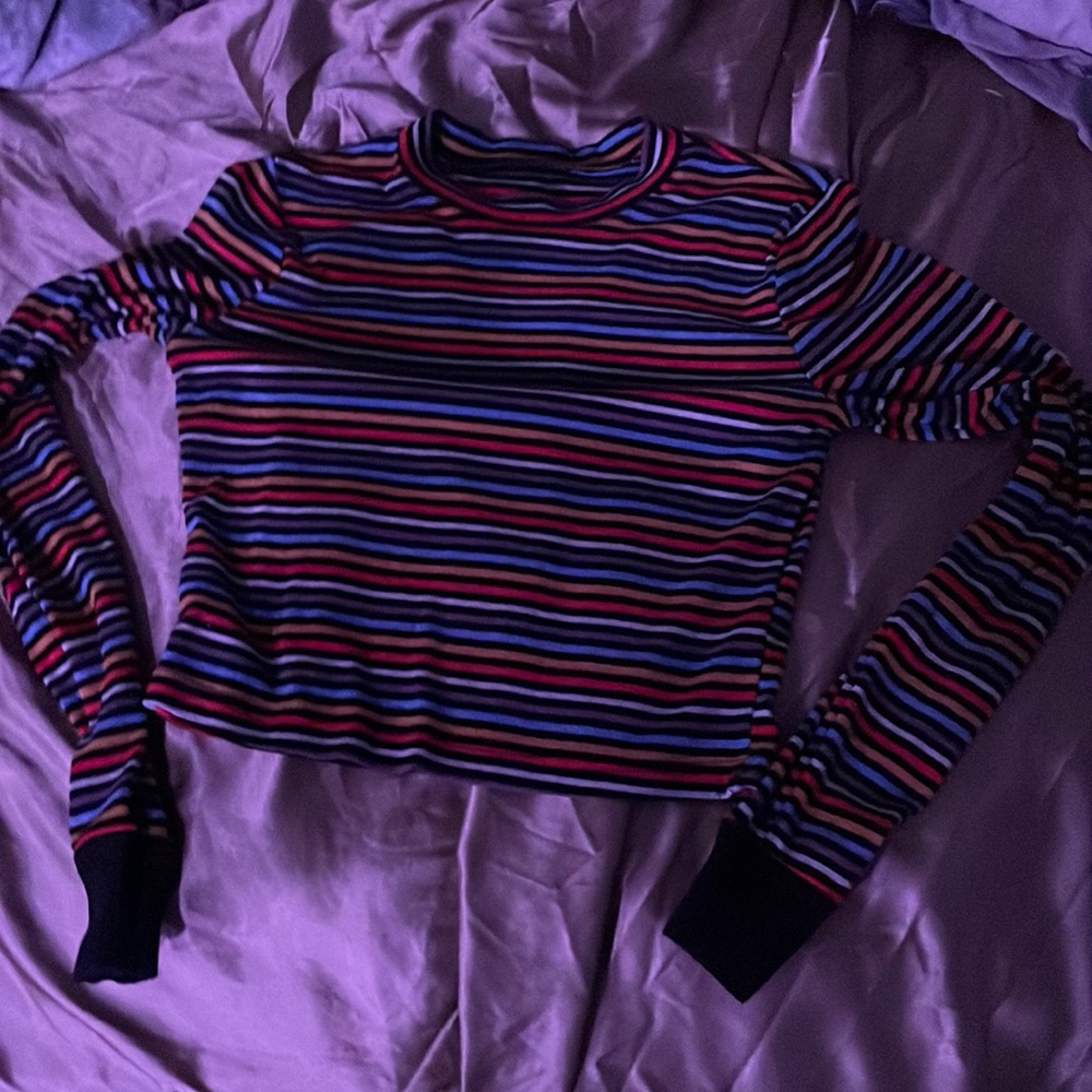 rainbow striped long sleeve shirt